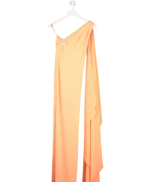 Alice   Olivia Orange Anja One Shoulder Draped Maxi Dress UK XS