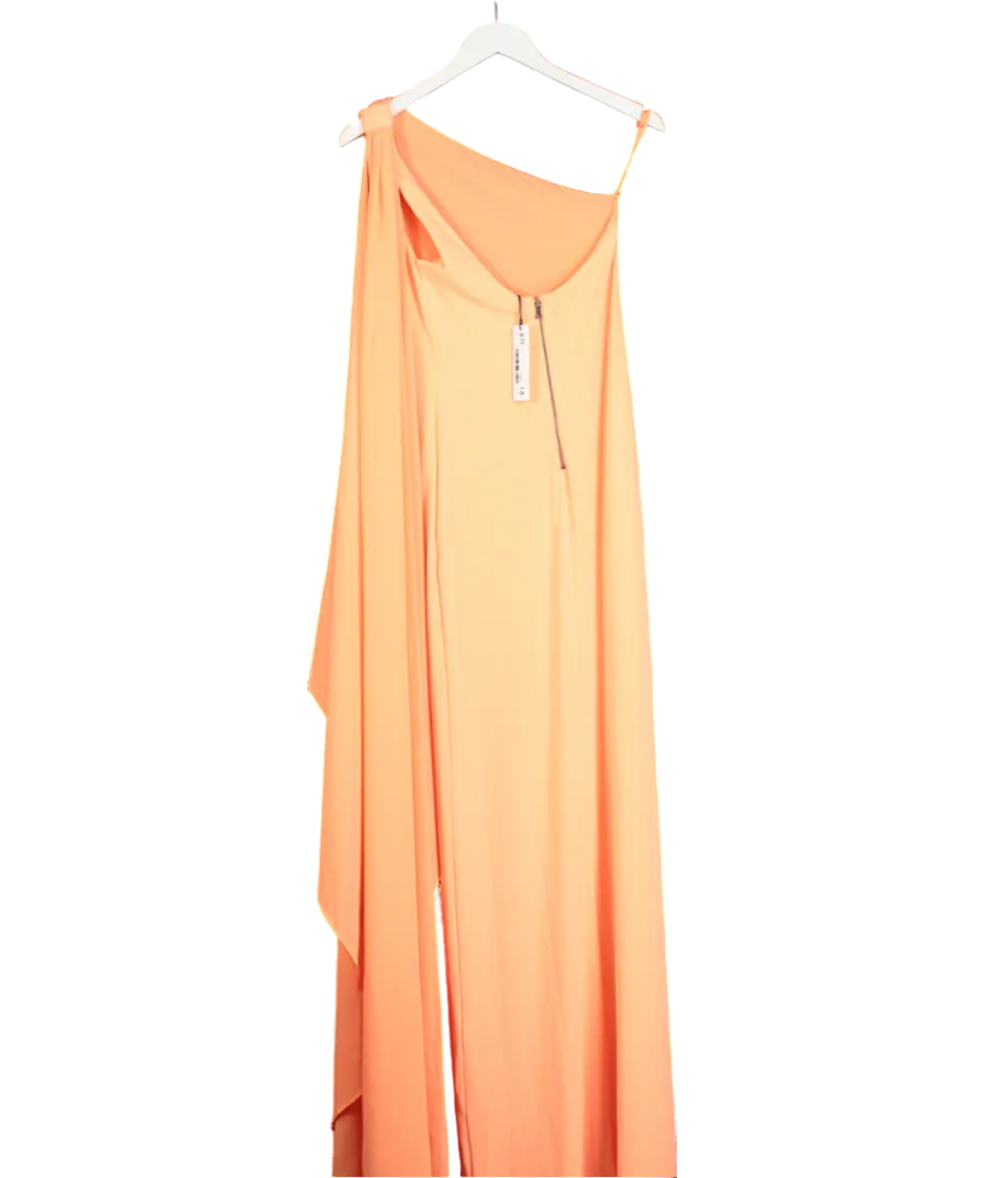 Alice   Olivia Orange Anja One Shoulder Draped Maxi Dress UK XS
