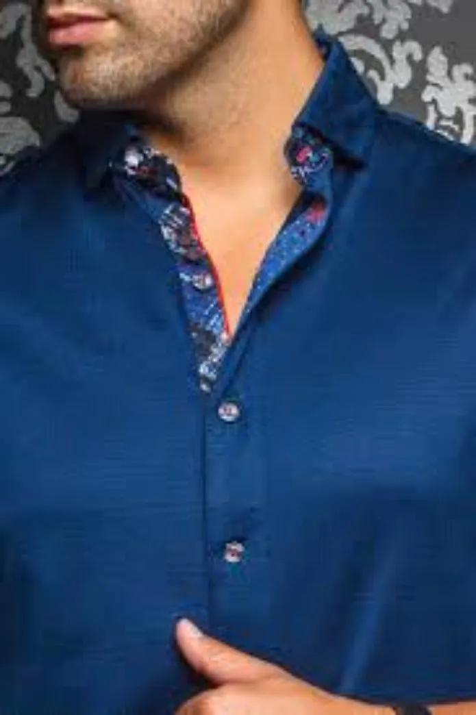 Au Noir Vega Navy Dress Shirt Navy