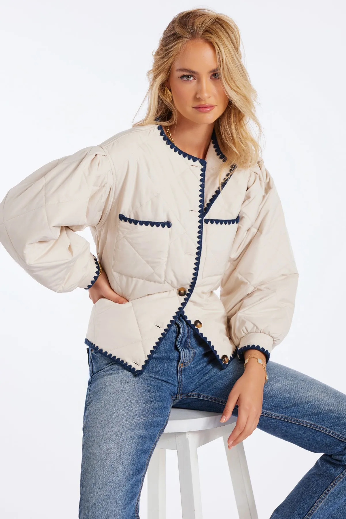 Brooklyn Whipstitch Quilted Jacket