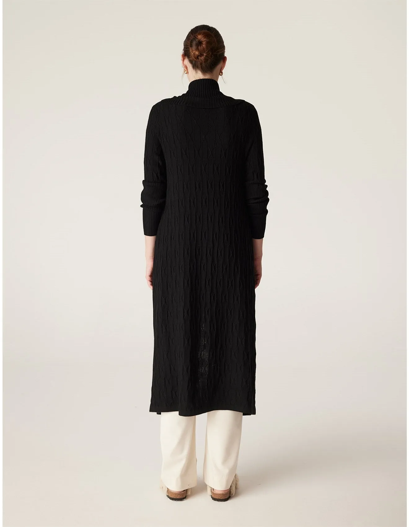 CABLE HERITAGE 365 Beaumont Merino Cardigan black