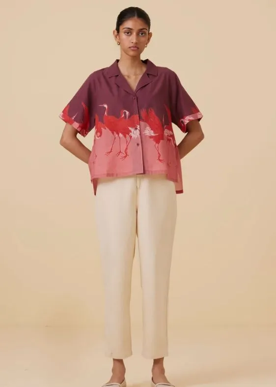Farin Crane Print Shirt