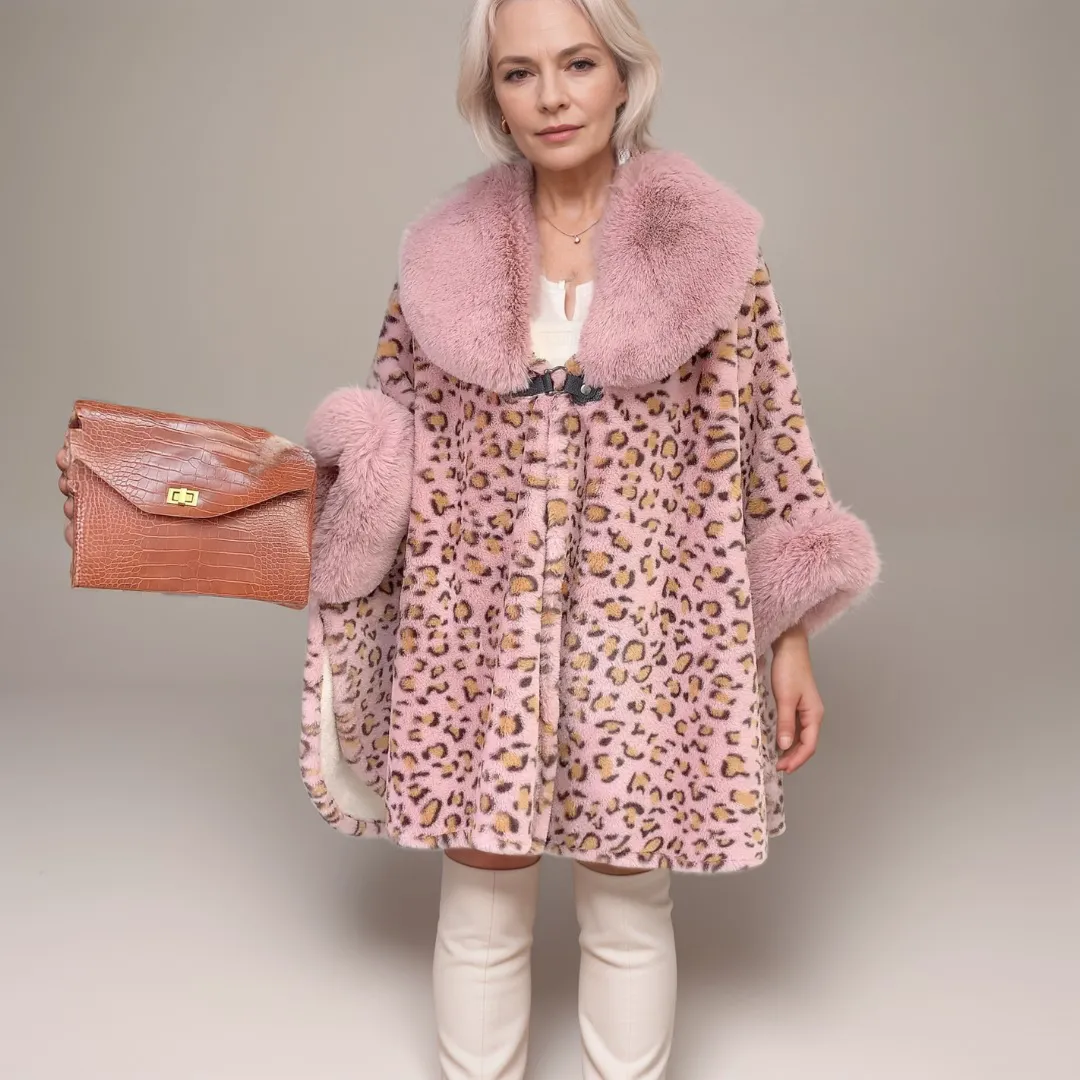 Florence - Luxurious Faux Fur Cape with Plush Collar