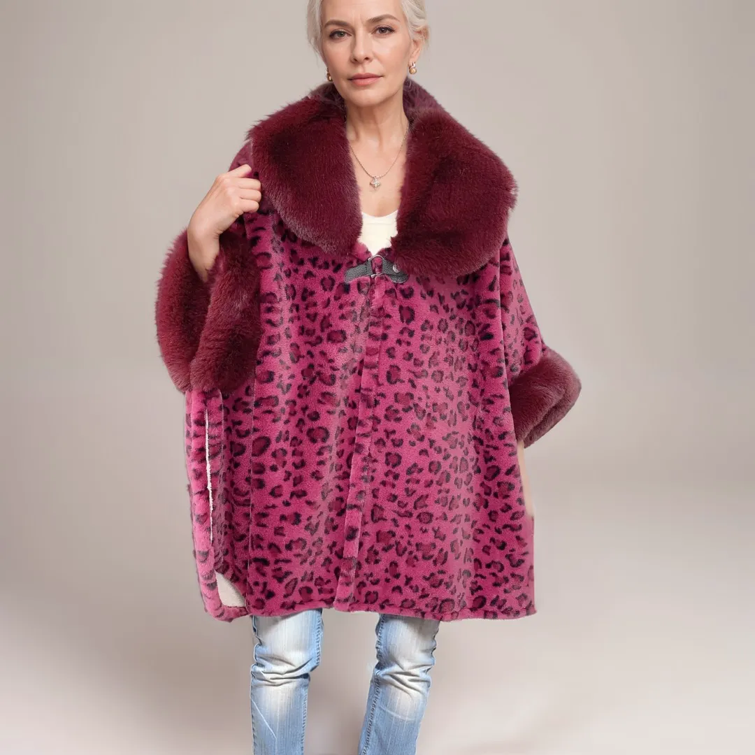 Florence - Luxurious Faux Fur Cape with Plush Collar