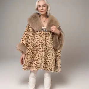 Florence - Luxurious Faux Fur Cape with Plush Collar
