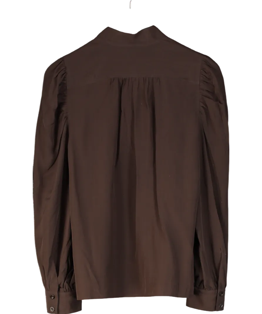 FRAME Brown 100% Silk Shirt UK S