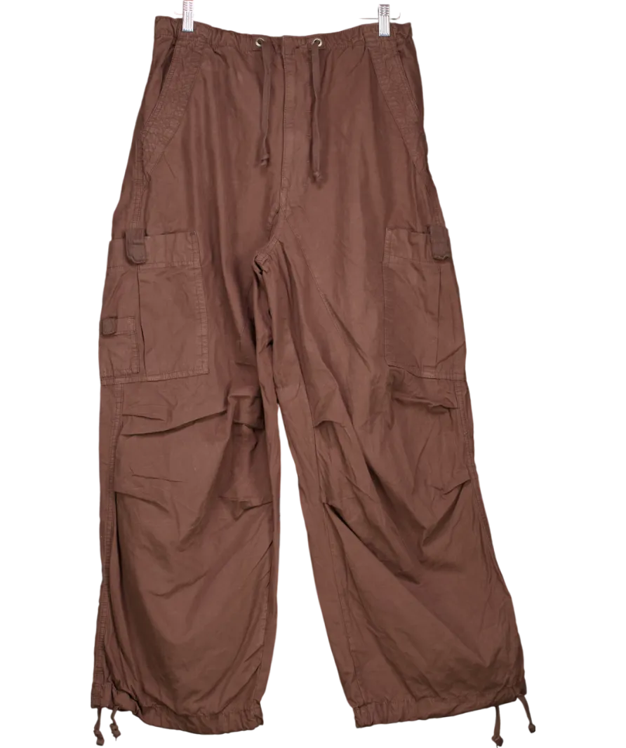 Jaded London Brown Parachute Cargo Trousers UK M