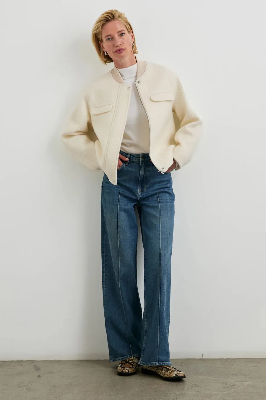 Kinsley Zip Up Jacket Ivory