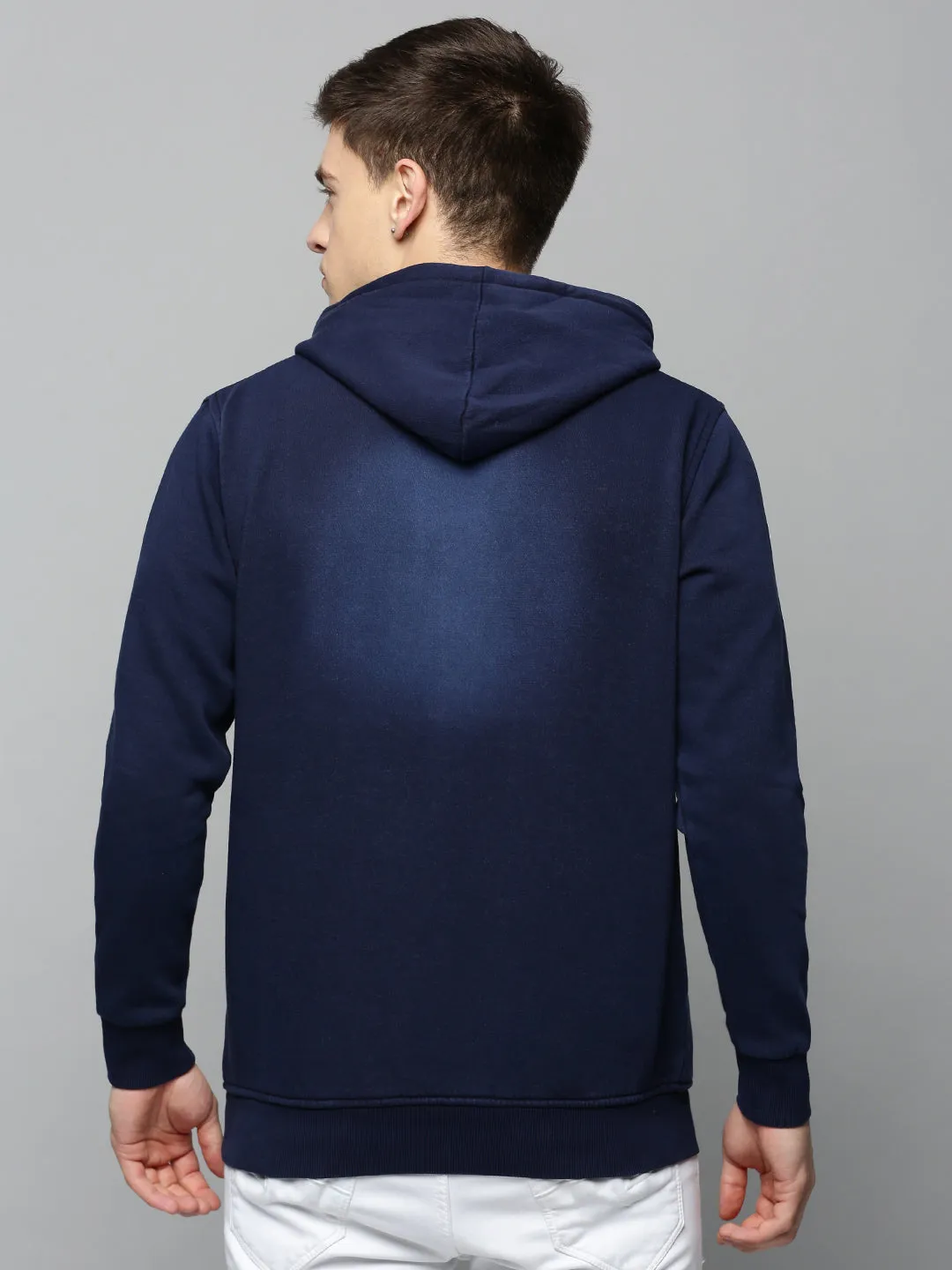 Men Navy Solid Hoodies