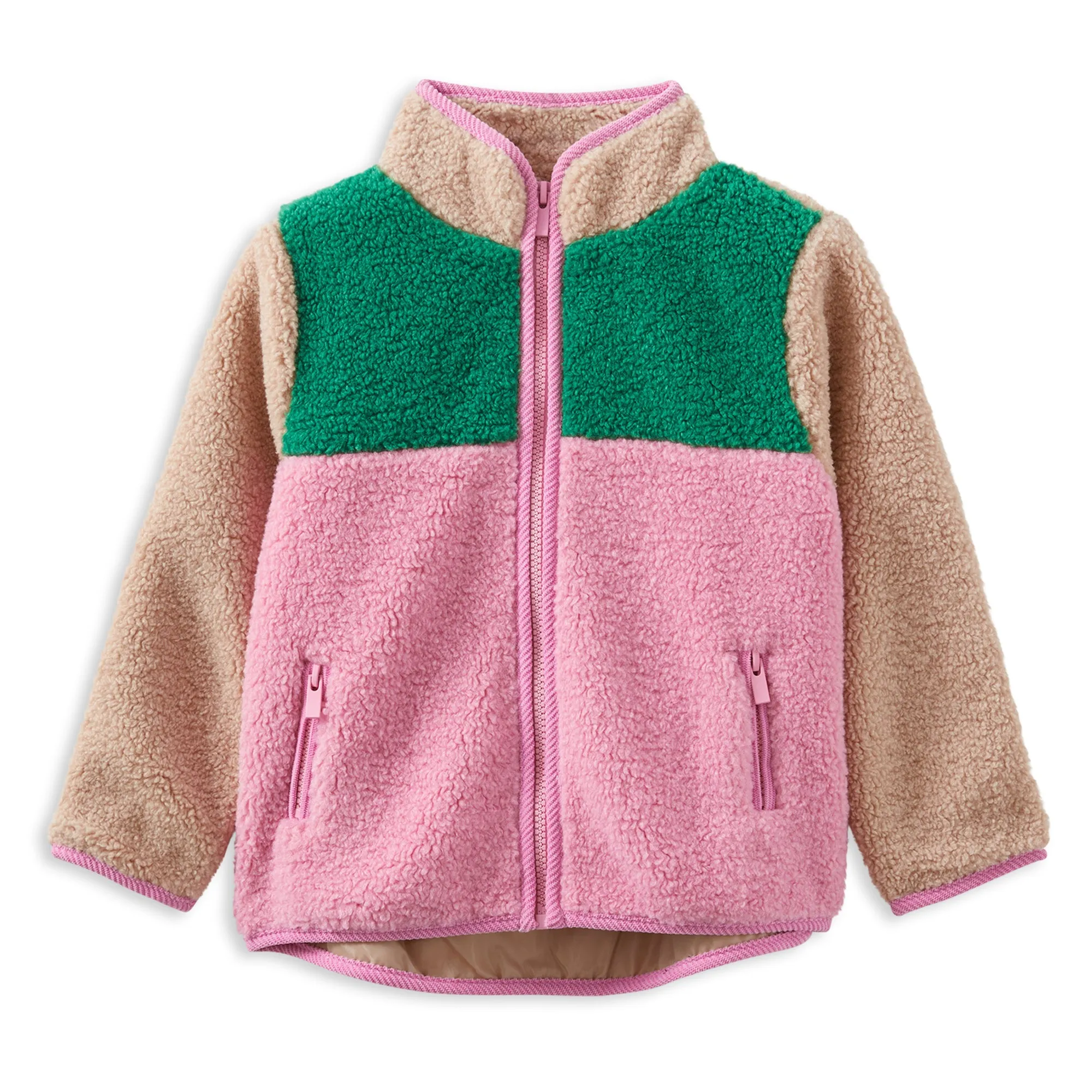Milky Girls Colour Block Sherpa Jacket