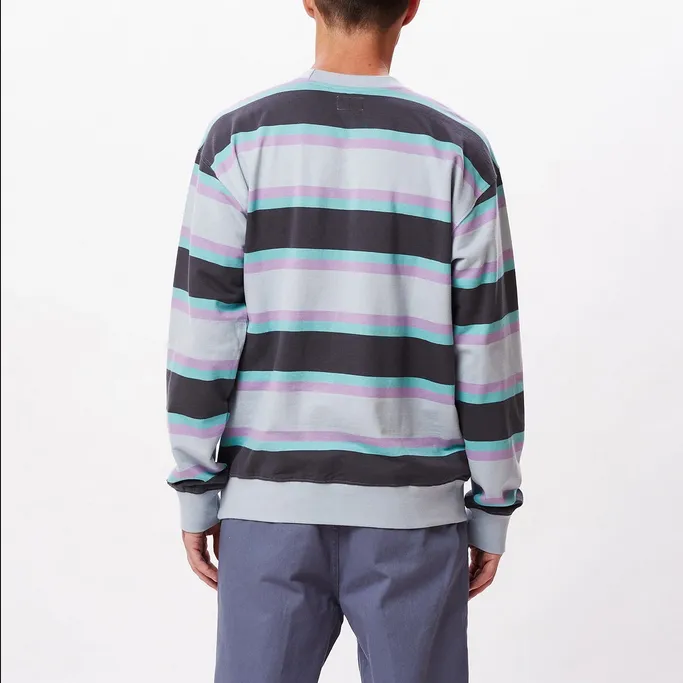 Obey Felpa Girocollo da uomo Quarter Organic 112480116 righe blu
