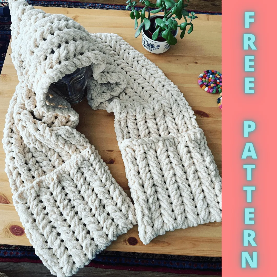PATTERN: Hooded Pocket Scarf