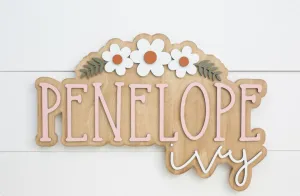 Sugar   Maple Personalized Bubble Wood Sign | Flower
