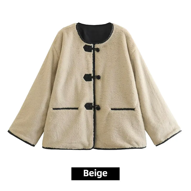 Womens Cozy Faux Fur Coat