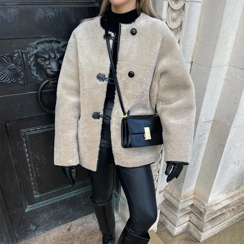 Womens Cozy Faux Fur Coat