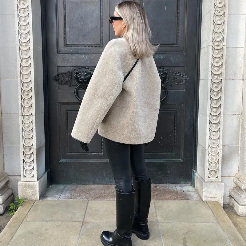 Womens Cozy Faux Fur Coat